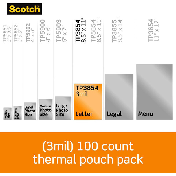 Thermal Laminating Pouches, 3 mil Size, Pack of 100 Thermal Laminating Pouches, 3 mil Size, Pack of 100