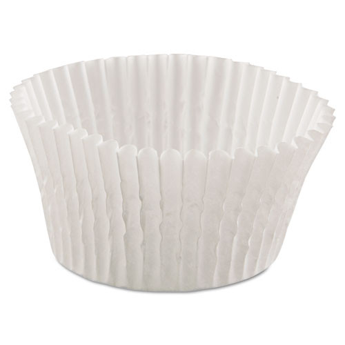 Fluted Bake Cups, 4.5" Diameter x 1.25" h, White, Paper, 500/Pack, 20 Packs/Carton