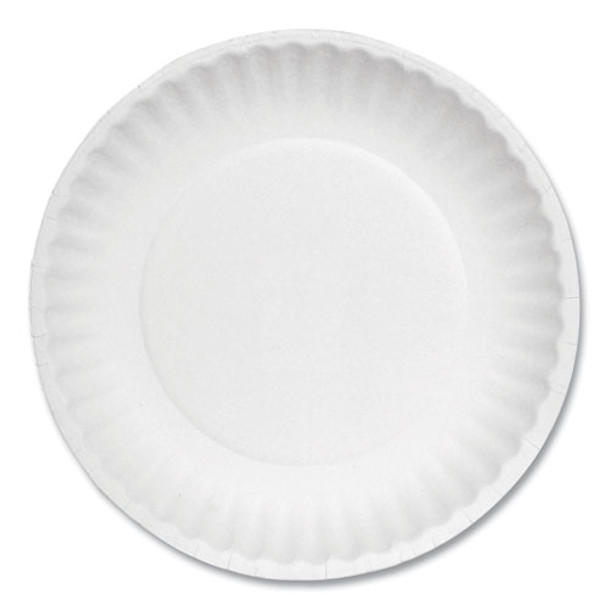White Paper Plates, 6" dia, 100/Pack, 10 Packs/Carton