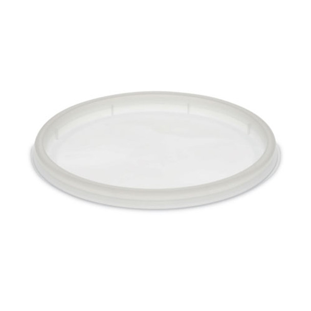 Newspring DELItainer Microwavable Container Lid, Recessed, 4.55" Diameter x 0.4" h, Translucent, Plastic, 480/Carton