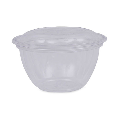 Renewable and Compostable Containers, 18 oz, 5.5" Diameter x 2.3" h, Clear, Plastic, 150/Carton