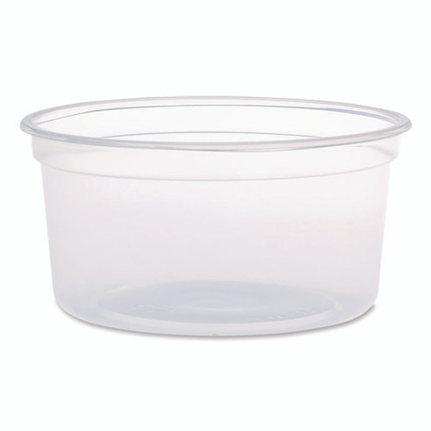 MicroGourmet Food Containers, 12 oz, 4.68" Diameter x 2.25"h, Clear, Plastic, 500/Carton