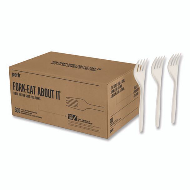 Mediumweight Plastic Cutlery, Fork, White, 300/Pack Mediumweight Plastic Cutlery, Fork, White, 300/Pack