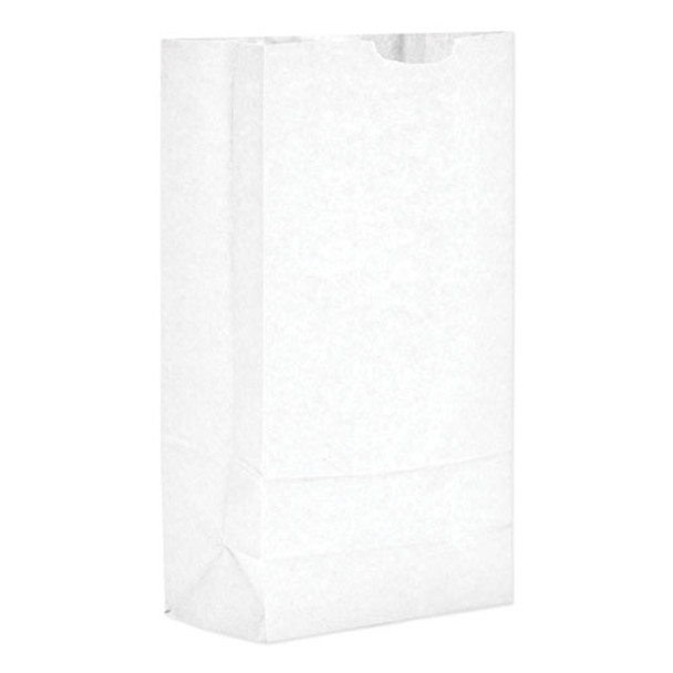 Grocery Paper Bags, #10 Size, 6.31" x 4.19" x 12.38", White, 2,000/Bundle