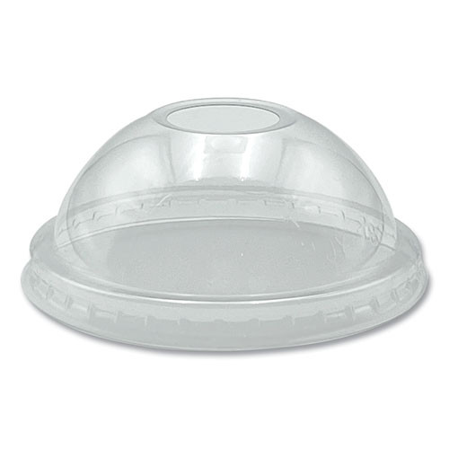 PET Cold Cup Dome Lids, Fits 9 oz to 10 oz Cold Cups, Plastic, Clear, 100/Pack