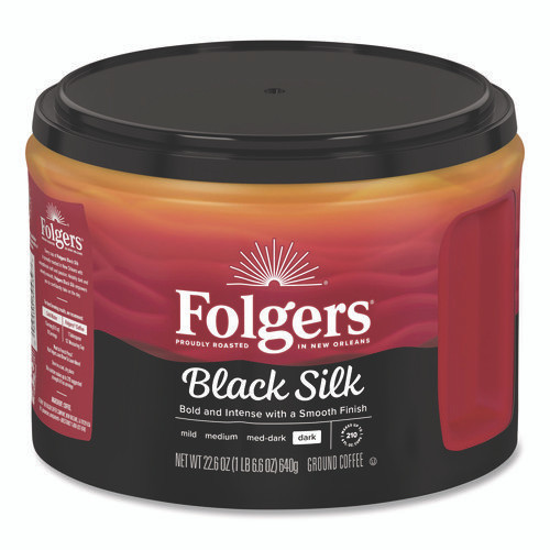 Black Silk Ground Coffee, 22.6 oz Canister