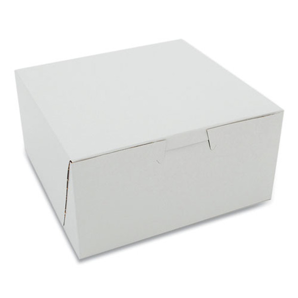 White One-Piece Non-Window Bakery Boxes, Standard, 3 x 6 x 6, White, Paper, 250/Carton White One-Piece Non-Window Bakery Boxes, Standard, 3 x 6 x 6, White, Paper, 250/Carton