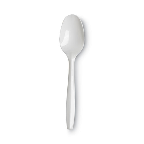Plastic Cutlery, Mediumweight Spoon, White, 1,000/Carton