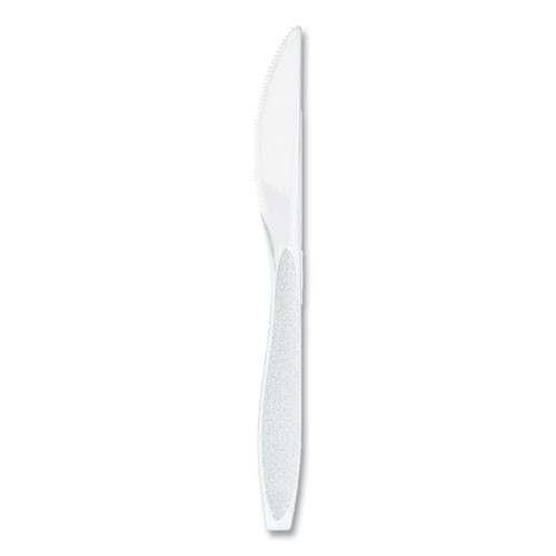 Impress Heavyweight Full-Length Polystyrene Cutlery, Knife, Plastic, White, 100/Box, 10 Boxes/Carton