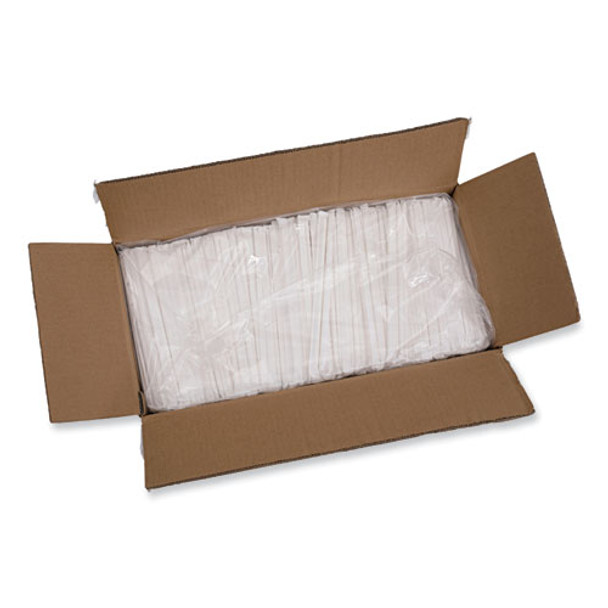 Individually Wrapped Paper Straws, 7.75" x 0.25", White, 3,200/Carton