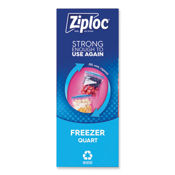 Zipper Freezer Bags, 32 oz, 6.97" x 7.7", Clear, 38 Bags/Box, 9 Boxes/Carton