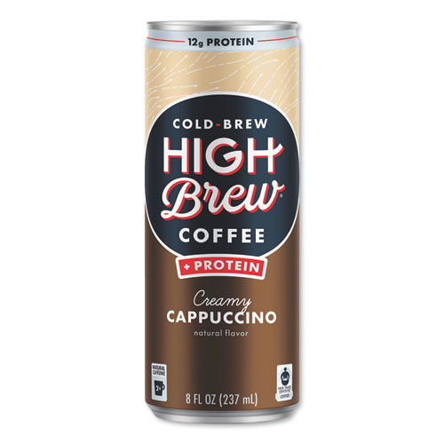 Cold Brew Coffee + Protein, Creamy Cappuccino, 8 oz Can, 12/Pack