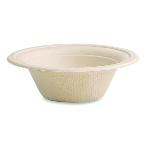 Nourish Molded Fiber Tableware, Compostable, Bowl, Sugarcane, 12 oz, White, 1,000/Carton