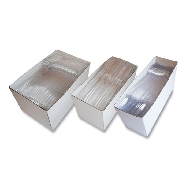 Heavyweight Party Pack, Heavyweight, Fork/Knife/Spoon, Plastic, Clear, 360/Pack Heavyweight Party Pack, Heavyweight, Fork/Knife/Spoon, Plastic, Clear, 360/Pack