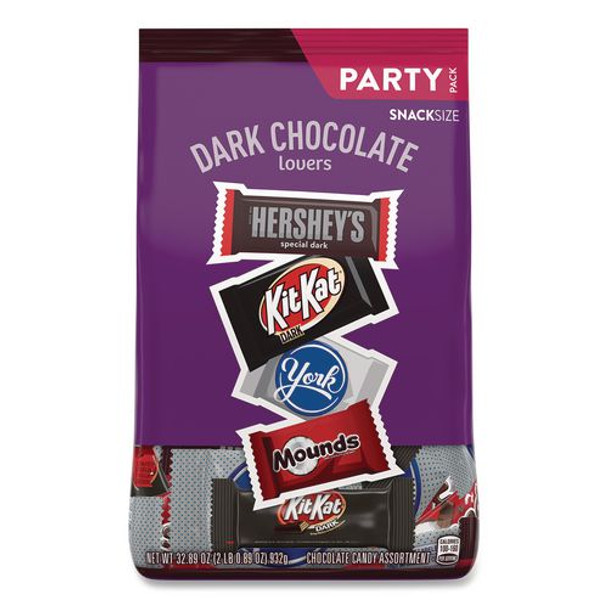 Dark Chocolate Lovers Snack Size Party Pack, 32.89 oz Bag, Approximately 60 Pieces