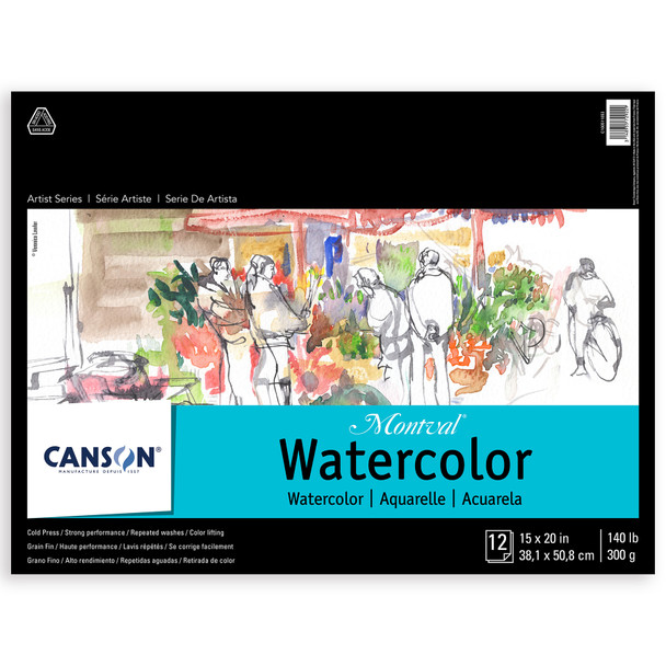 Artist Series Montval Watercolor Pad, Foldover Binding, Foldover Binding, 12 Sheet, 15x20 inch, 1 Count