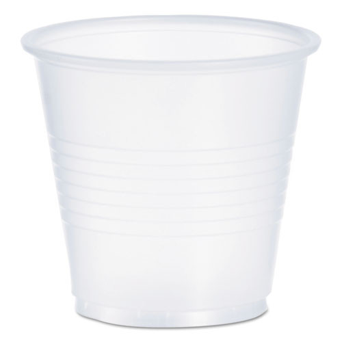 High-Impact Polystyrene Cold Cups, 3.5 oz, Plastic, Translucent, 100/Pack