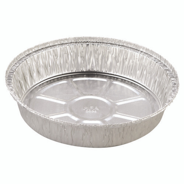 Round Aluminum Container, 37 oz, 8" Diameter, Silver, 500/Carton