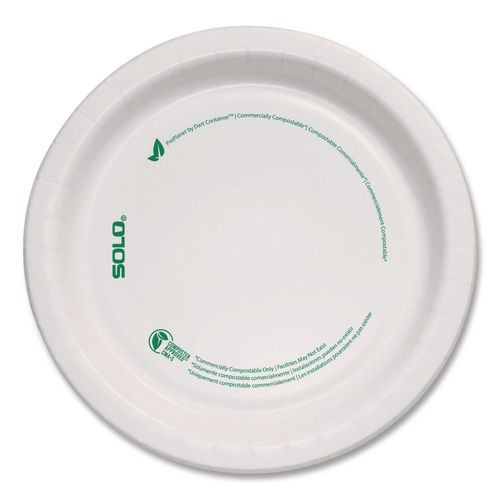 Compostable Paper Dinnerware, ProPlanet Seal, Plate, 6" dia, White, 1,000/Carton