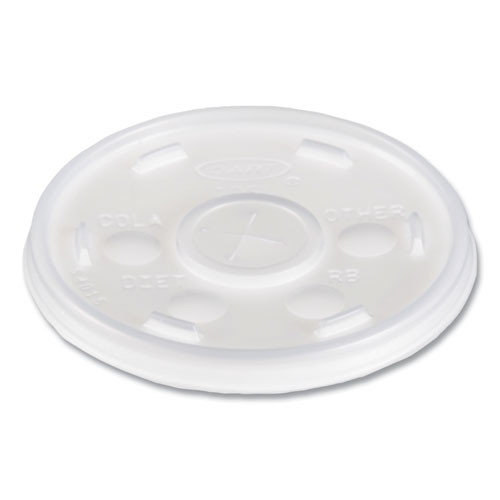 Plastic Cold Cup Lids, Fits 10 oz Cold Cups, Translucent, 100/Pack, 10 Packs/Carton