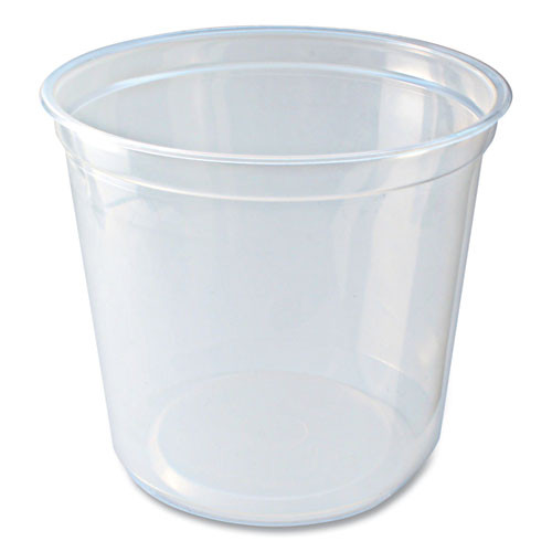 Microwavable Deli Containers, 24 oz, 4.6" Diameter x 4.1" h, Clear, Plastic, 500/Carton