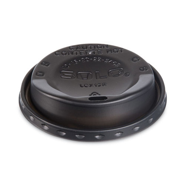 The Gourmet Lid Hot Cup Lids for Trophy Plus, Fits 12 oz to 20 oz Cups, Plastic, Black, 125 Lids/Sleeve, 12 Sleeves/Carton