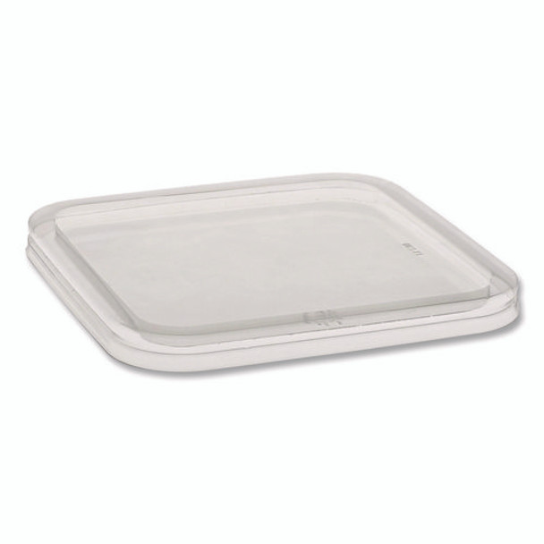 EarthChoice Recycled PET Container Lid, for 6" Square RPET Containers, 6.25 x 0.39 x 6.25, Clear, Plastic, 360/Carton