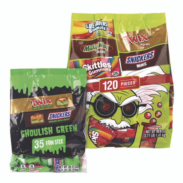 Mixed Chocolate and Gummies Variety, Halloween Bundle, 2 Bags, 155 Pieces
