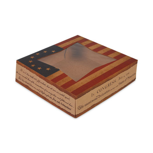 Window Flag Design Pie Boxes, 8 x 8 x 2.5, White, Paper, 150/Carton