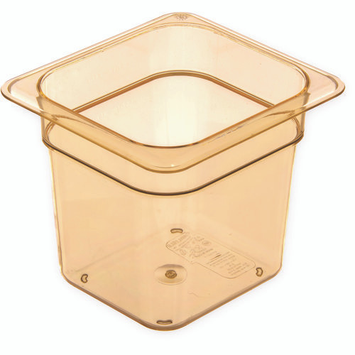 StorPlus High Heat Food Pan, 2.5 qt, 6.38 x 6.75 x 6, Amber, Plastic