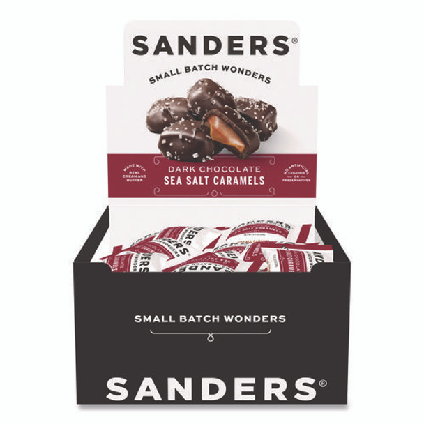 Small Batch Wonders Snack Size Dark Chocolate Sea Salt Caramels, 0.5 oz Individually Wrapped, 48/Box