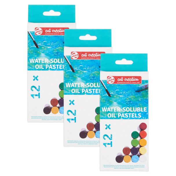 Water Soluble Oil Pastel Set, 12 Sticks Per Set, 3 Sets
