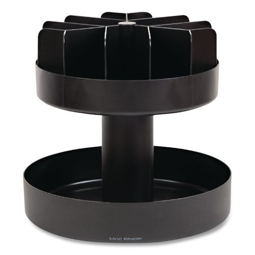 Supreme Lazy Suzan Condiment/Snack Organizer, 2 Compartments, 22.05 x 2.05 x 16.14, Black