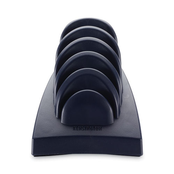 InSight Priority Puck Five-Slot Desktop Copyholder, Plastic, Blue