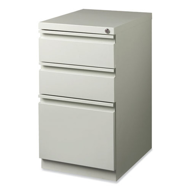 Full-Width Pull 20 Deep Mobile Pedestal File, 3-Drawer: Box/Box/File, Letter, Light Gray, 15 x 19.88 x 27.75