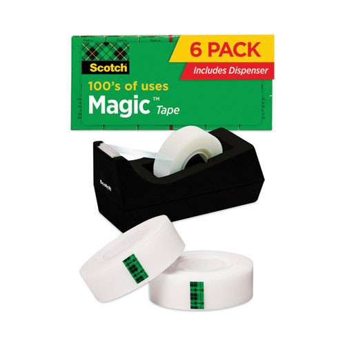 Magic™ Tape Refill Rolls, 3/4", 6 Count with Desktop Dispenser