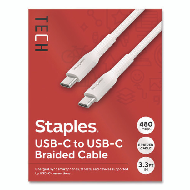 Lightning to USB-C 2.0 Charging Cable, 3.3 ft, White