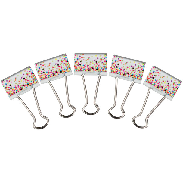 Confetti Binder Clips, Medium, 8 Per Pack, 6 Packs Confetti Binder Clips, Medium, 8 Per Pack, 6 Packs