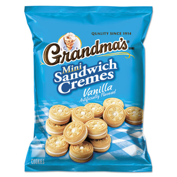 Mini Vanilla Creme Sandwich Cookies, 3.71 oz, 24/Carton