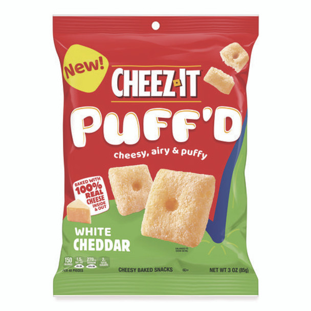 Puff'd Crackers, White Cheddar, 3 oz Bag, 6/Carton
