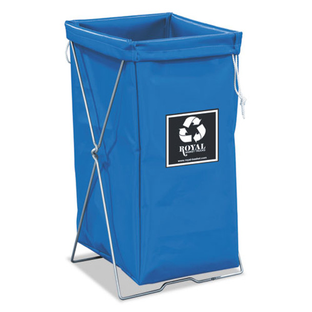 Enviro Hamper, Hamper Bag and Stand, 30 gal, 15w x 16d x 30h, Steel/Vinyl, Blue