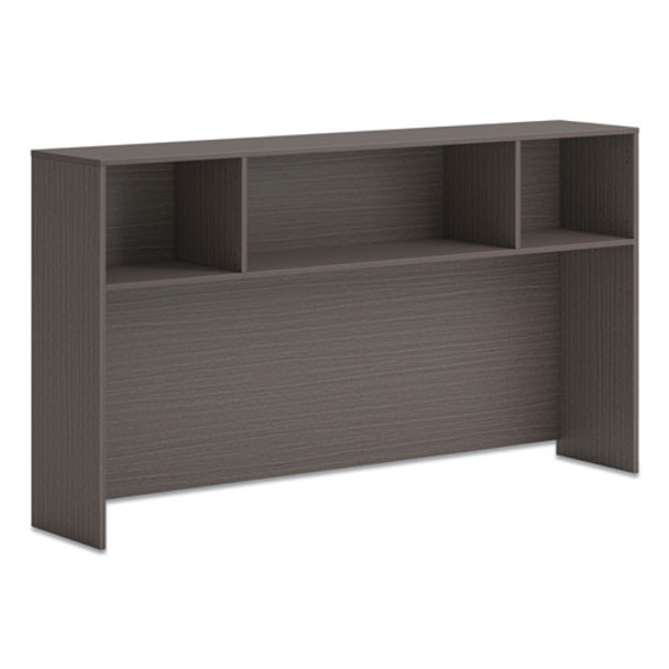 Mod Desk Hutch, 3 Compartments, 72w x 14d x 39.75h, Slate Teak