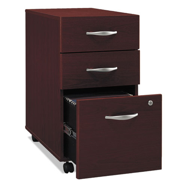 Series C Mobile Pedestal File, Left or Right, 3-Drawers: Box/Box/File, Legal/Letter/A4/A5, Mahogany, 15.75" x 20.25" x 27.88"