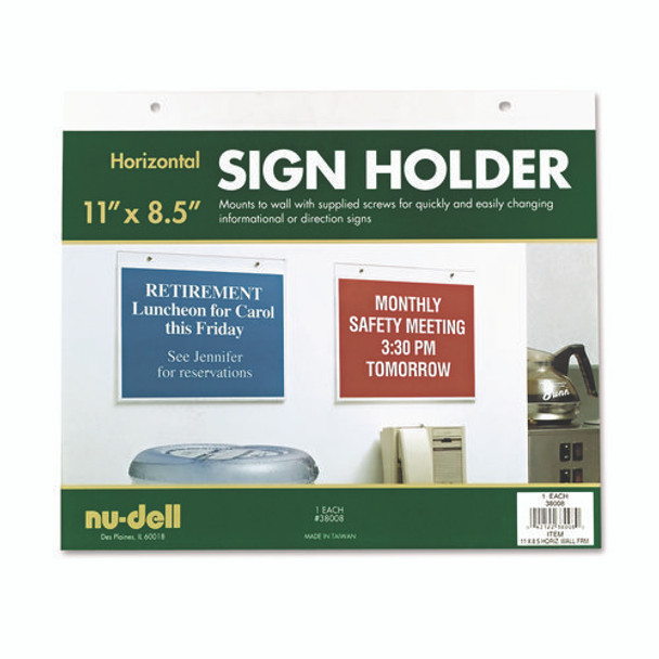 Acrylic Sign Holder, Horizontal, 11 x 8.5, Clear