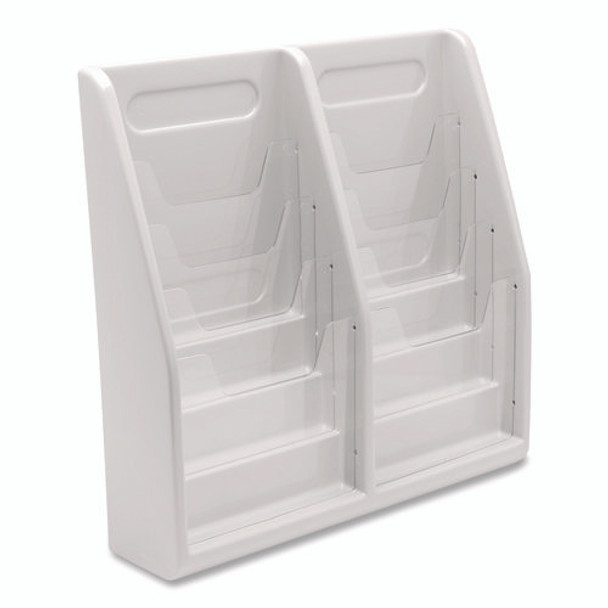 Multi-Tiered Desktop/Wall-Mount Literature Holders, 20.25w x 5d x 19.88h, Gray