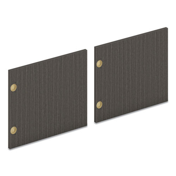 Pair of Mod Laminate Doors for 72"W Mod Desk Hutch, 17.87 x 14.83, Slate Teak