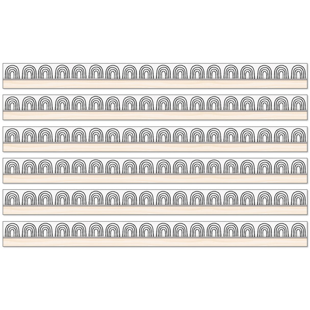 Creatively Inspired Rainbows Straight Borders, 36 Feet Per Pack, 6 Packs