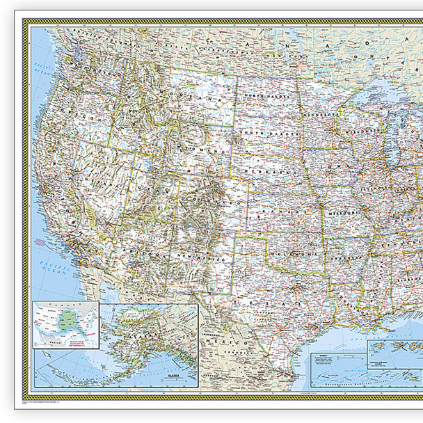 United States Classic Map, Enlarged and Laminated, 69.25" x 48" United States Classic Map, Enlarged and Laminated, 69.25" x 48"