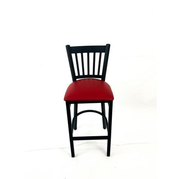 Cobra Series Barstool, Supports Up to 300 lb, 28.5" Seat Height, Burgundy Seat, Black Back, Black Base
