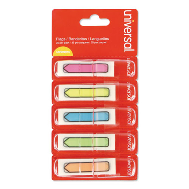 Deluxe Pop-Up Page Flags, 0.5 x 1.75, Five Assorted Colors, 35 Flags/Dispenser, 5 Dispensers/Pack